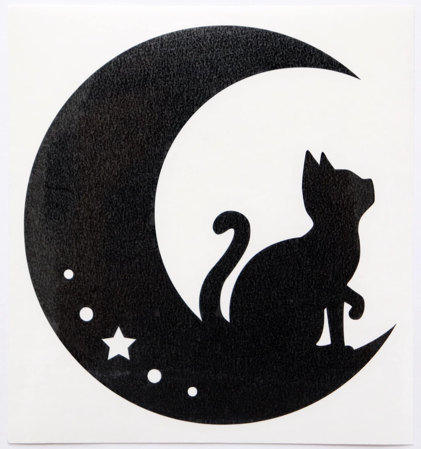 Amazon.co.jp: 猫と月 カッティングステッカー ネコと月と星のデザイン